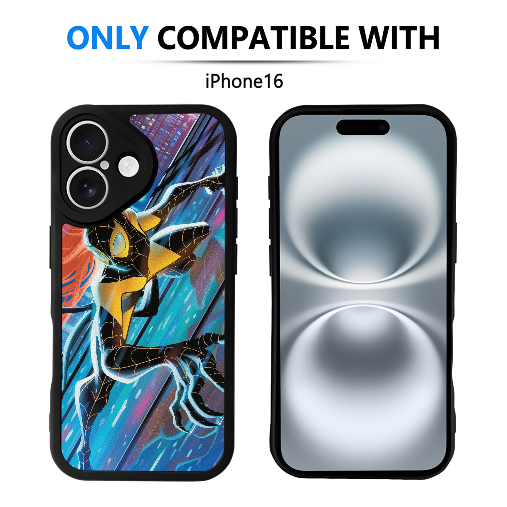 （画像用） Spider Man スパイダーマン 【iPhone 16シリーズ対応】シリコンスマホケース（レザー調） 材質：シリコン